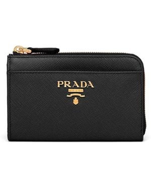 Prada レザーチェーンウォレット - ブラック