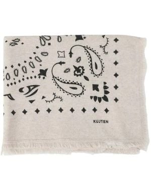 Kujten Großer Bandana Schal Mit Paisley-Print - Natur