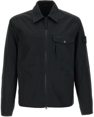 Stone Island Ghost Zipped Shirt Jacket - Black