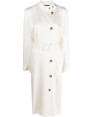 10 Corso Como Double-Breasted Belted Satin Coat - White