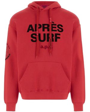 APRÈS SURF Logo-Print Floral-Patch Hoodie - Red
