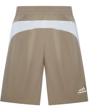 Balenciaga Reflective-Panel Logo-Print Shorts - White