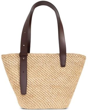 LIE STUDIO Small Bianca Raffia Tote Bag - Natural