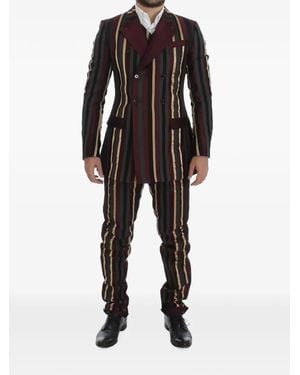 Dolce & Gabbana Striped Double-Breasted Suit - Black