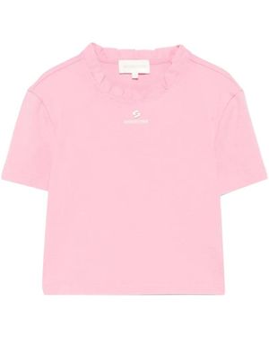 ShuShu/Tong T-Shirt Volanté À Logo Imprimé - Pink