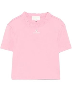 ShuShu/Tong T-Shirt Volanté À Logo Imprimé - Pink