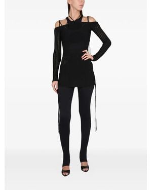 ANDREADAMO Cutout Long-Sleeve Mini Dress - Black