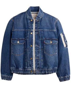 Sacai X Levi's Zip-Up Denim Jacket - Blue