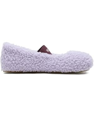 Moon Boot Ballerines En Peau Lainée - Violet