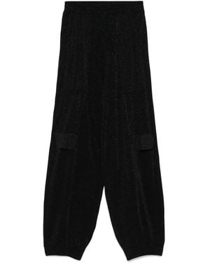 Akep Pantalones de chándal con detalle de lúrex - Negro