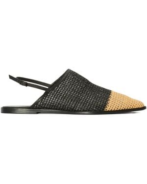 Osklen Babouche Slingback Woven Flat Pumps - Black