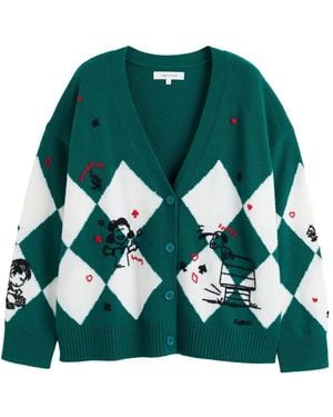 Chinti & Parker X Peanuts Cardigan mit Rautenmuster - Grün
