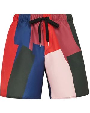 JW Anderson Badeshorts Mit Print - Rot