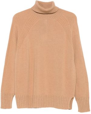 Twinset Turtleneck Ribbed Jumper - Natural