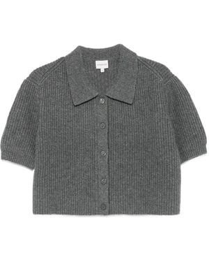 Herskind ショートスリーブ リブカーディガン - グレー