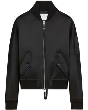 Courreges Satin Bomber Jacket - Black