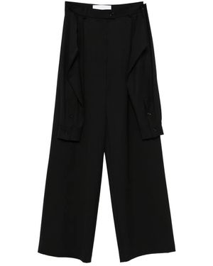 MEDEA Layered-Design Trousers - Black