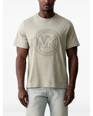 Michael Kors Logo Charm Cotton Jersey T-Shirt - Natural