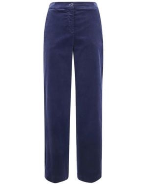 Via Masini 80 Corduroy Straight-Leg Trousers - Blue