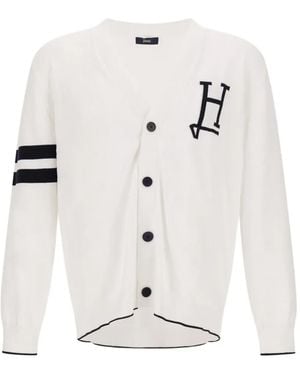 Herno Cardigan Mit Logo - Weiß