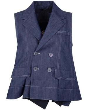 Ibrigu Chaleco con doble botonadura - Azul