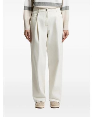 Peserico Pleat-Detail Jeans - White