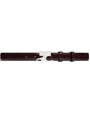 Courreges Logo-Buckled Leather Belt - White