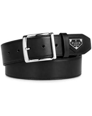Philipp Plein Ceinture En Cuir Triangle - Black