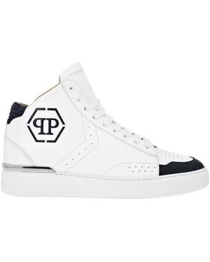 Philipp Plein ハイカット レザースニーカー - ホワイト
