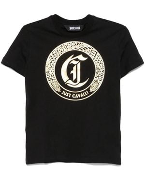 Just Cavalli T-Shirt À Logo Imprimé - Noir