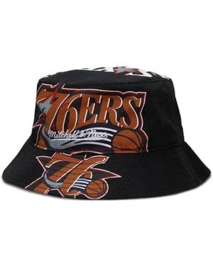 Mitchell & Ness Philadelphia 76Ers Hardwood Classics Cut Up Bucket Hat - White