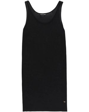 Tom Ford Logo-plaque Tank Dress - Black