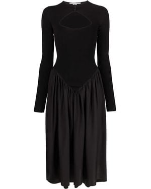 Stella McCartney Panelled Long-Sleeved Midi Dress - Black