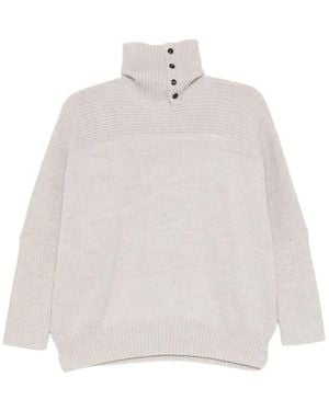 COTEMP Button-Neck Ribbed-Knit Jumper - White