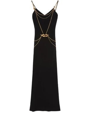 Emilio Pucci Chain-Embellished Slip Maxi Dress - Black