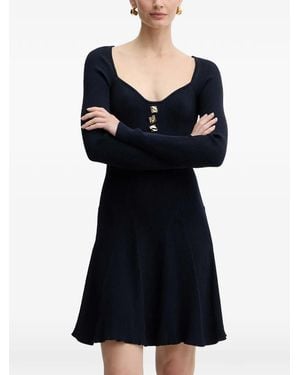 Fracomina Sweetheart-Neck Mini Dress - Black