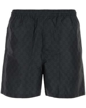 Gucci Gg Supreme Swim Shorts - Black