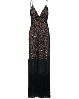 Johanna Ortiz Noble Wanderer Sequin-Embellished Fringe Dress - Black