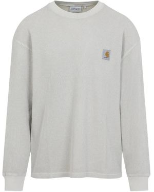 Carhartt Waffle Logo-Patch T-Shirt - Grey