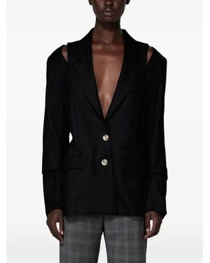 SRVC Studio Breakfast Structured-Shoulder Blazer - Black
