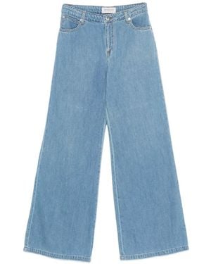 ERMANNO FIRENZE Five-Pocket Wide Leg Jeans - Blue