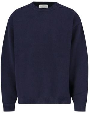 Studio Nicholson Hemyl Trui Met Geribbelde Afwerking - Blauw