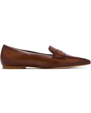 Magnanni Pointed-Toe Penny Loafers - Brown