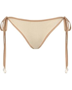 Johanna Ortiz Crinkle-Tie Bikini Bottom - White