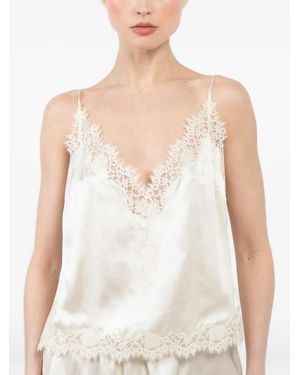 Doen Haut En Dentelle À Col V - White