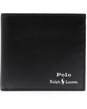Polo Ralph Lauren Portafoglio Bi-Fold Con Logo Goffrato - Nero
