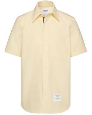 Thom Browne Patch-Pocket Short-Sleeve Shirt - Natural