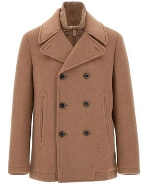 Peuterey Doppelreihiger Pitloch Wop 01 Mantel - Braun