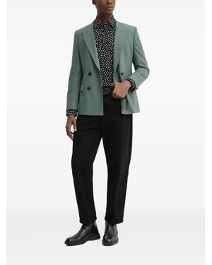 HUGO Peak-Lapel Double-Breasted Blazer - Green