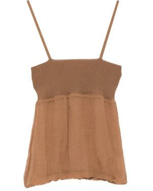 AYA MUSE Aven Ribbed-Knit Cami Top - Brown